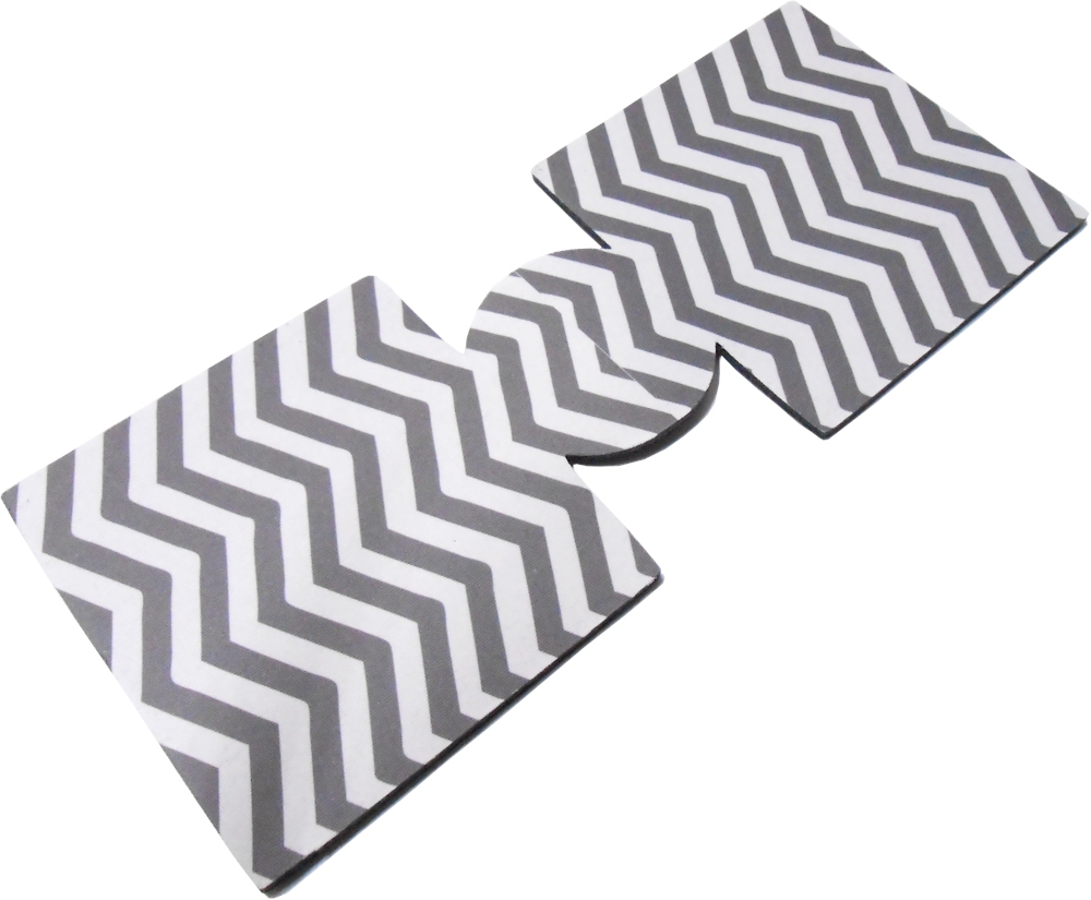 Unsewn 12oz Can Coolie  Embroidery Blanks - DARK GRAY CHEVRON - CLOSEOUT
