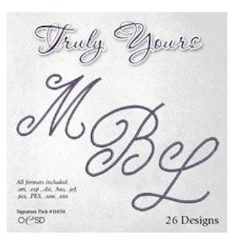 OESD Truly Yours Monogram Alphabet Embroidery Designs on a Multi-Format CD-ROM CLOSEOUT