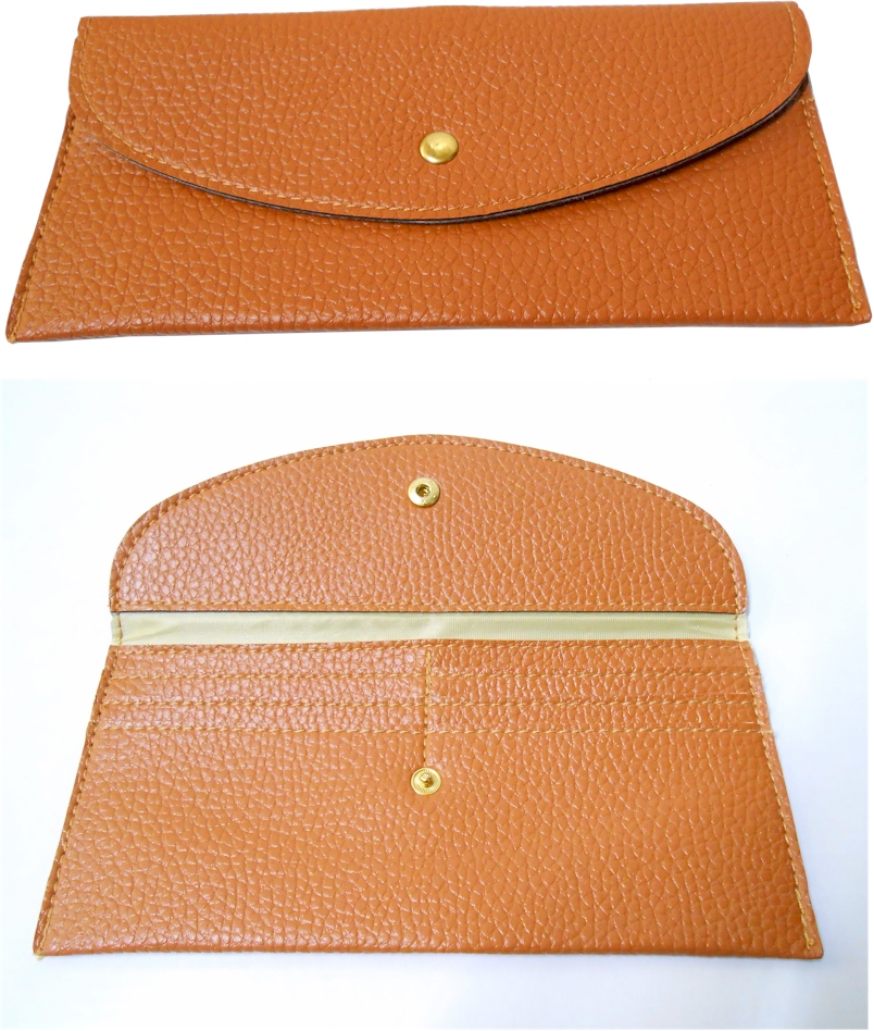 Leatherette Envelope Pocketbook Wallet Embroidery Blank - Nutmeg