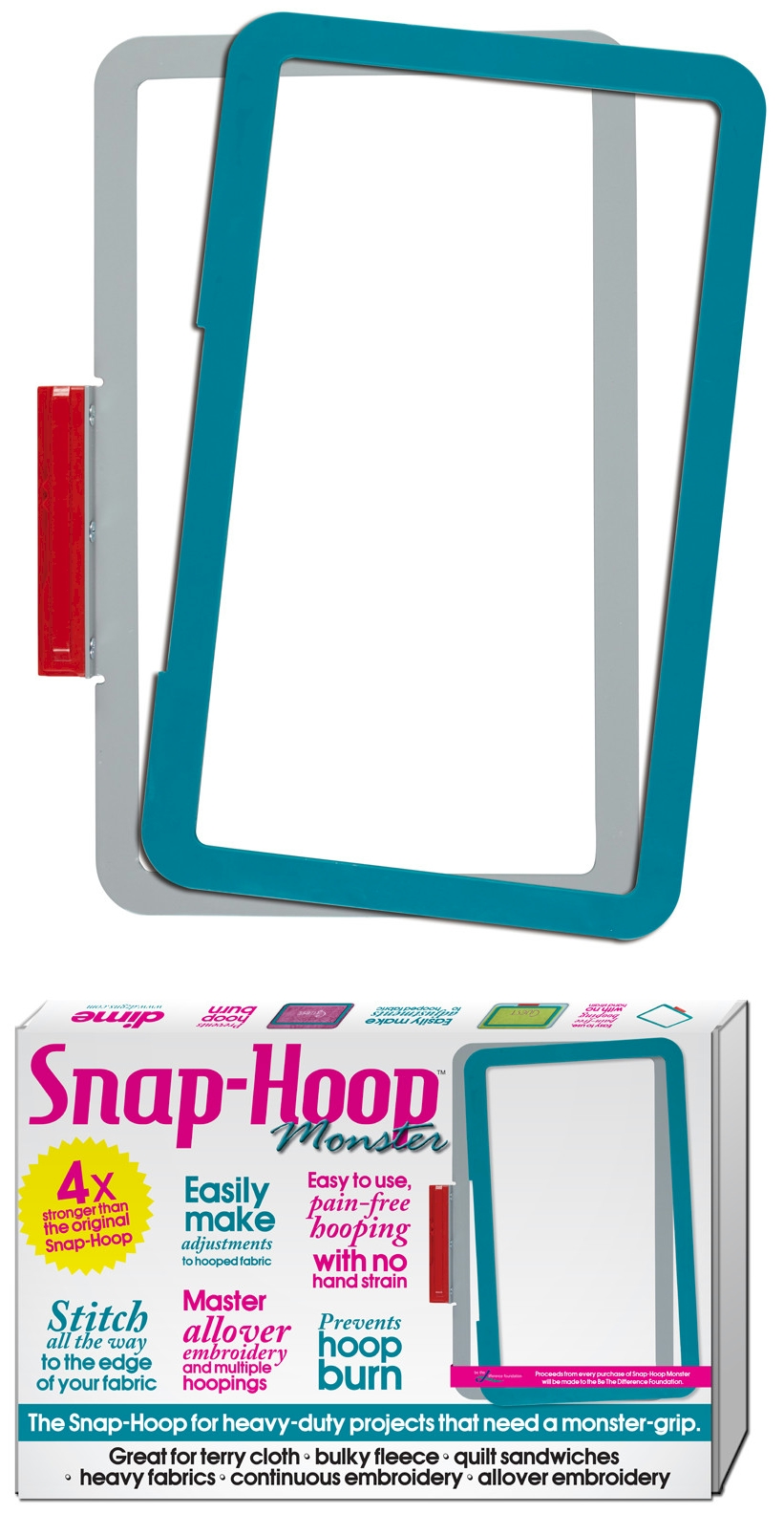 Snap-Hoop MONSTER A Version 5 - 7"x12" for Slide On BABY LOCK & BROTHER Embroidery Machines by Designs in Machine Embroidery