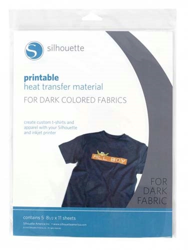 Silhouette Printable Heat Transfer Material For Dark Colored Fabrics - CLOSEOUT
