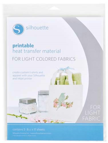 Silhouette Printable Heat Transfer Material For Light Colored Fabrics - CLOSEOUT