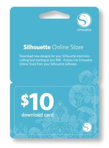 Silhouette $10 Download Card To The Silhouette Online Store