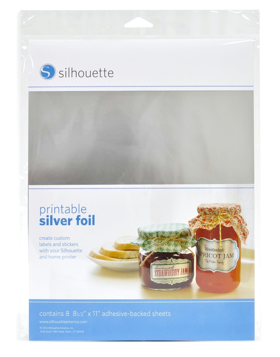 Silhouette Printable Silver Foil 8.5" x 11" Paper - 8 Sheets - CLOSEOUT