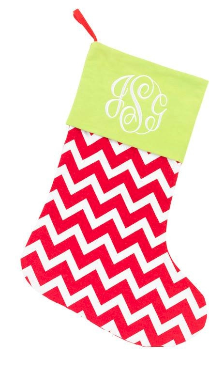 Christmas Stocking Embroidery Blanks - Red Chevron - CLOSEOUT