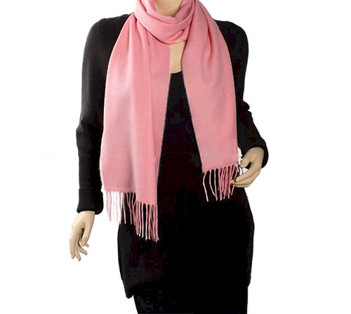 Cashmere-Feel Fringed Scarf Embroidery Blanks - SALMON - CLOSEOUT