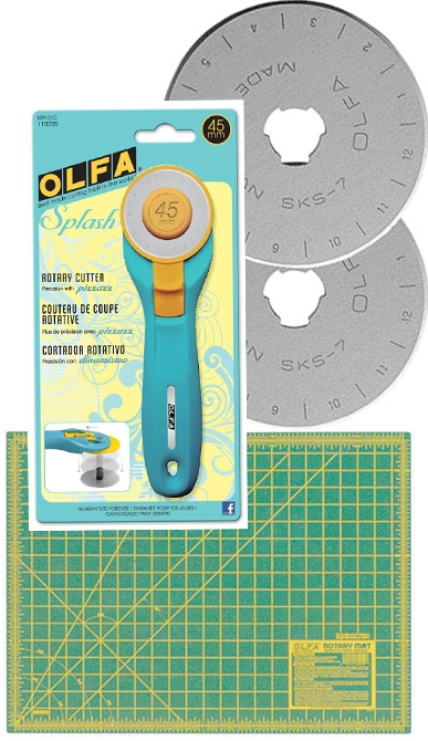 Olfa Cut Combo Self Healing Mat, Rotary Cutter & Blade Assortment 