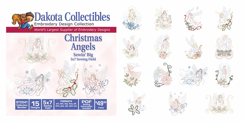 Christmas Angels Embroidery Designs by Dakota Collectibles on a CD-ROM 970541