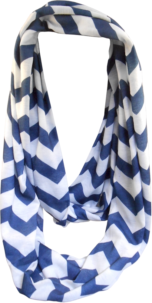Chevron Jersey Knit Infinity Scarf Embroidery Blanks - NAVY - CLOSEOUT