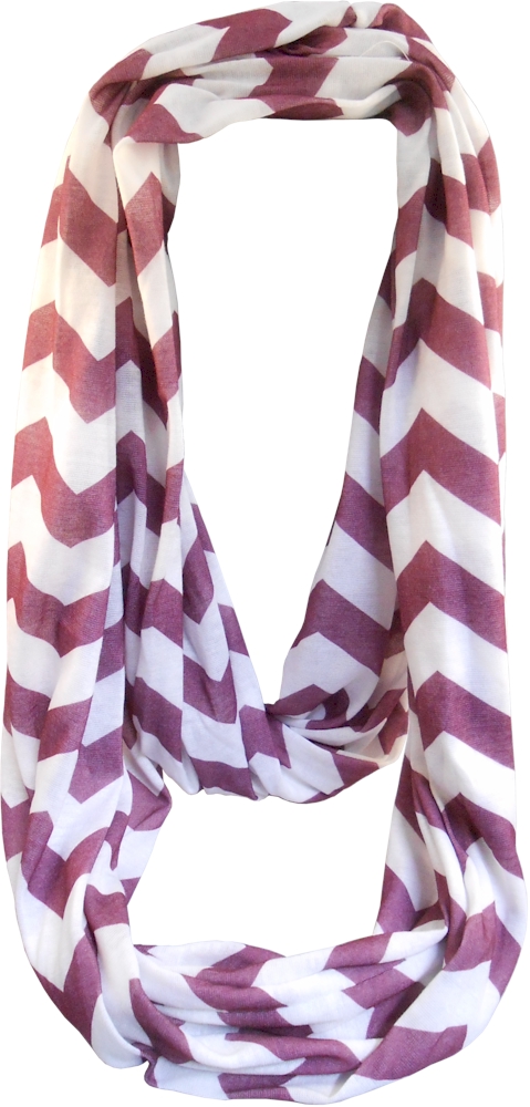 Chevron Jersey Knit Infinity Scarf Embroidery Blanks - WINE - CLOSEOUT