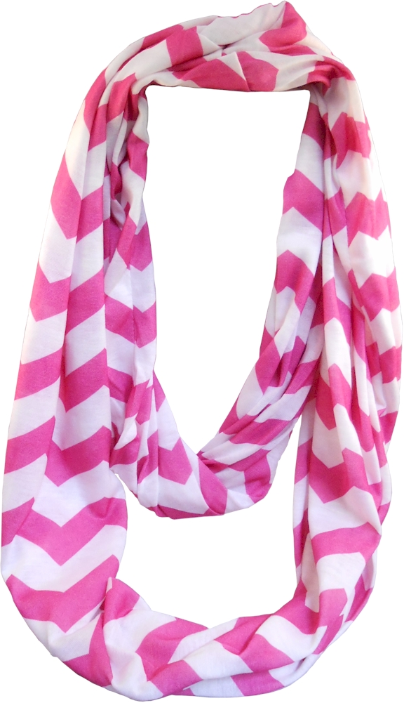 Chevron Jersey Knit Infinity Scarf Embroidery Blanks - HOT PINK - CLOSEOUT