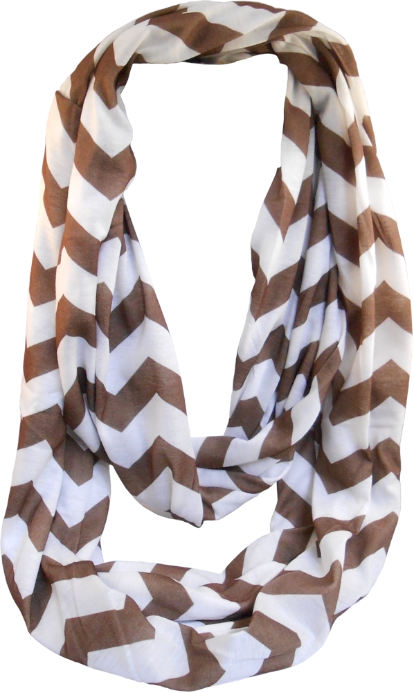 Chevron Jersey Knit Infinity Scarf Embroidery Blanks - COFFEE - CLOSEOUT