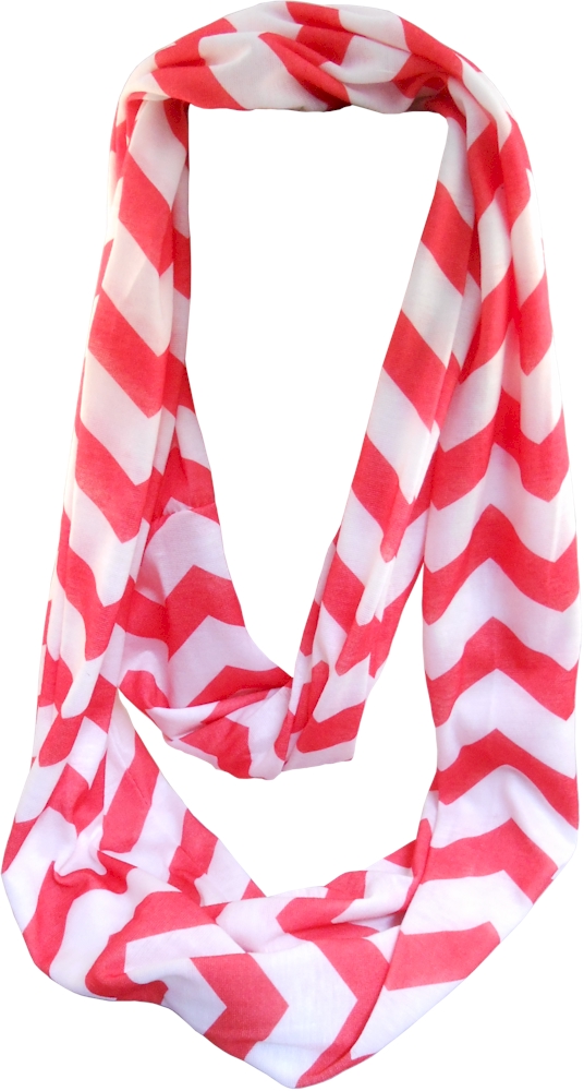 Chevron Jersey Knit Infinity Scarf Embroidery Blanks - RED - CLOSEOUT