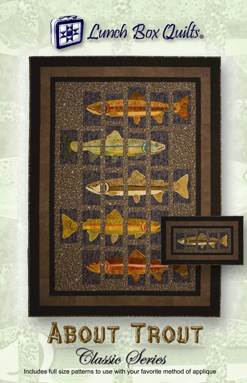 About Trout Quilt Pattern & Design Collection Embroidery Designs by Lunch Box Quilts on a CD-ROM