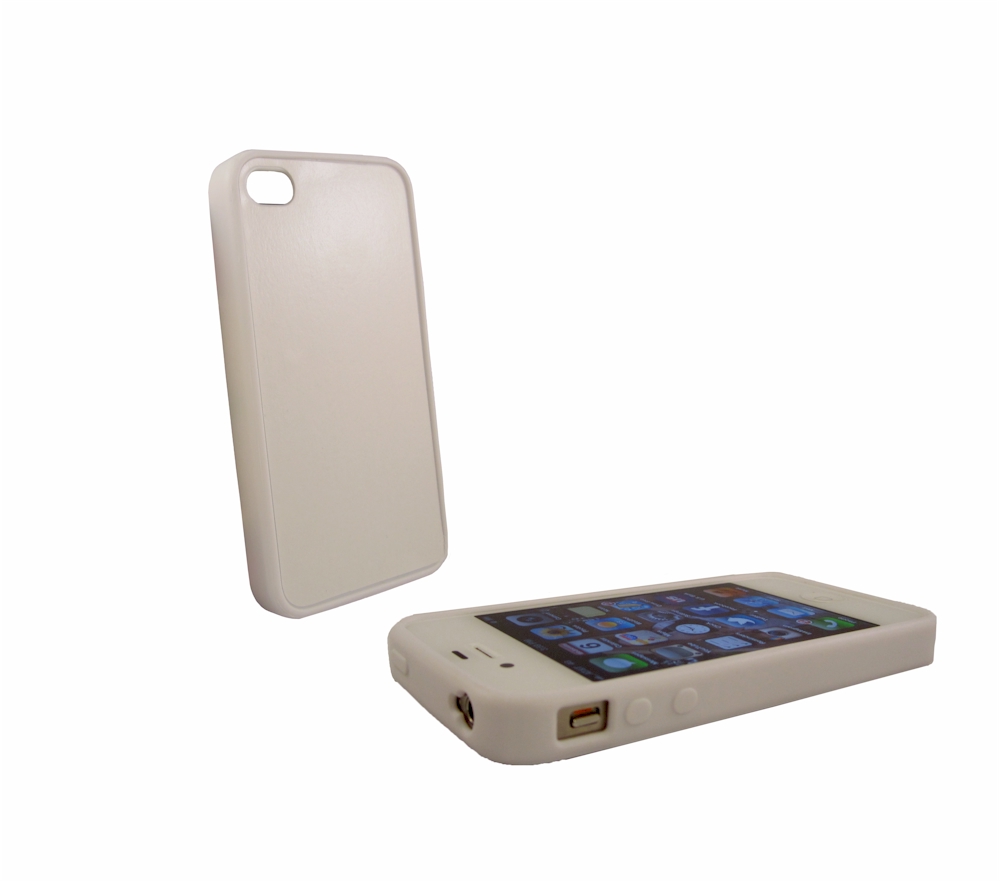 Rubber iPhone 4/4S Sumblimation Case w/ Metal Insert - Sublimation Blanks - WHITE