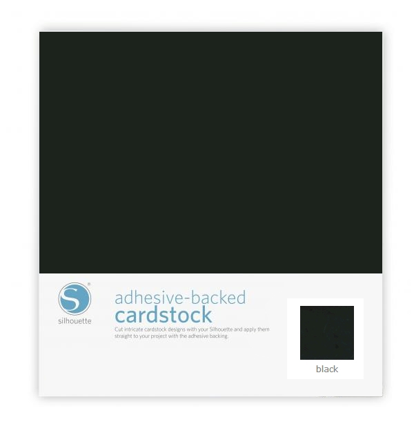 Silhouette Adhesive-Backed Cardstock 12" x 12" - 25 Sheet Pack - BLACK - CLOSEOUT