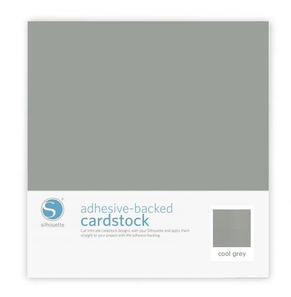 Silhouette Adhesive-Backed Cardstock 12" x 12" - 25 Sheet Pack - COOL GREY - CLOSEOUT