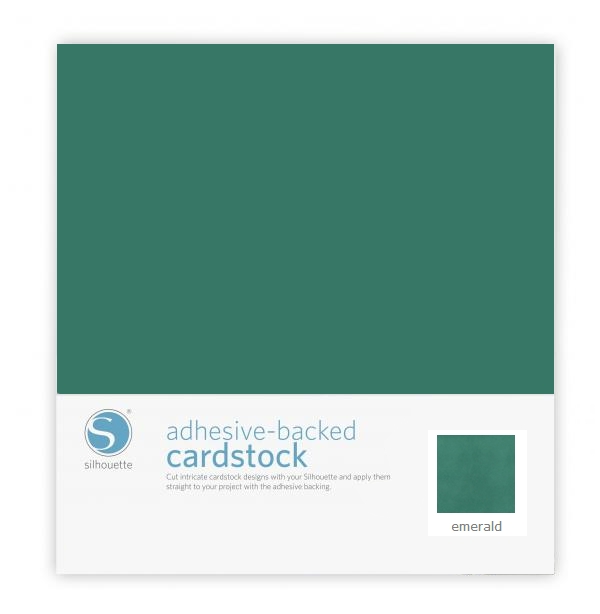 Silhouette Adhesive-Backed Cardstock 12" x 12" - 25 Sheet Pack - EMERALD - CLOSEOUT