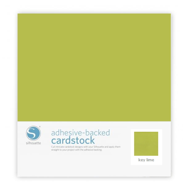 Silhouette Adhesive-Backed Cardstock 12" x 12" - 25 Sheet Pack - KEY LIME - CLOSEOUT