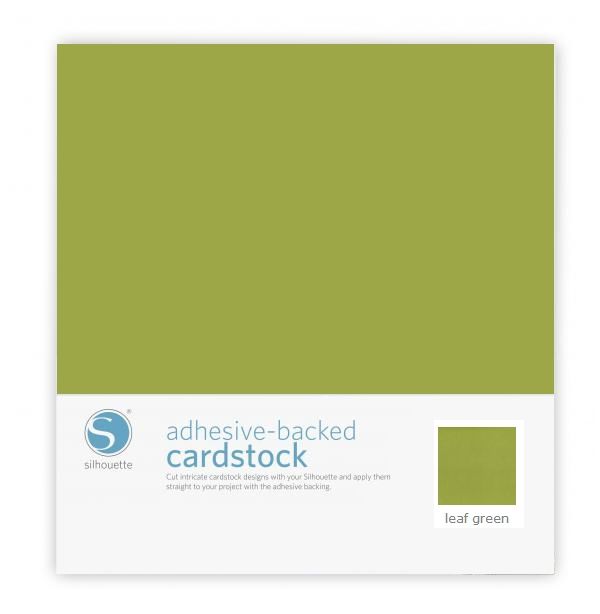 Silhouette Adhesive-Backed Cardstock 12" x 12" - 25 Sheet Pack - LEAF GREEN - CLOSEOUT