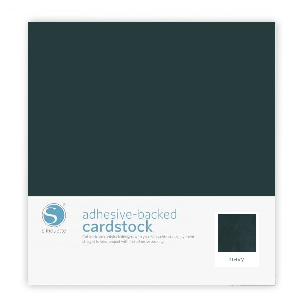 Silhouette Adhesive-Backed Cardstock 12" x 12" - 25 Sheet Pack - NAVY - CLOSEOUT