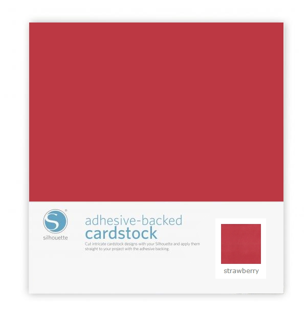 Silhouette Adhesive-Backed Cardstock 12" x 12" - 25 Sheet Pack - STRAWBERRY - CLOSEOUT