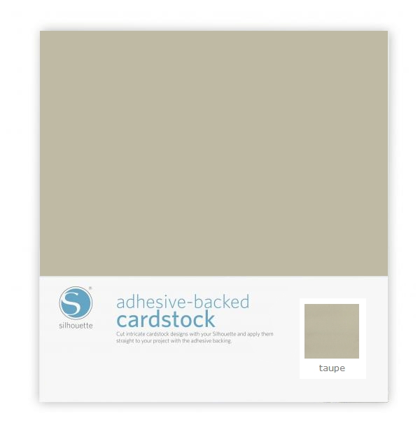 Silhouette Adhesive-Backed Cardstock 12" x 12" - 25 Sheet Pack - TAUPE - CLOSEOUT