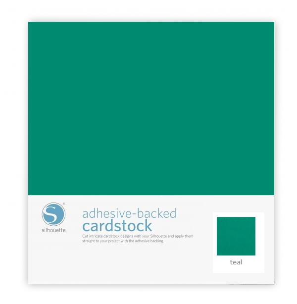Silhouette Adhesive-Backed Cardstock 12" x 12" - 25 Sheet Pack - TEAL - CLOSEOUT