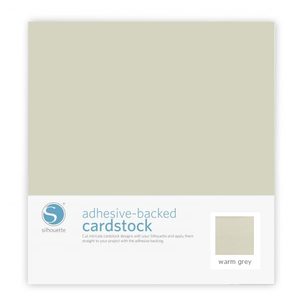Silhouette Adhesive-Backed Cardstock 12" x 12" - 25 Sheet Pack - WARM GREY - CLOSEOUT