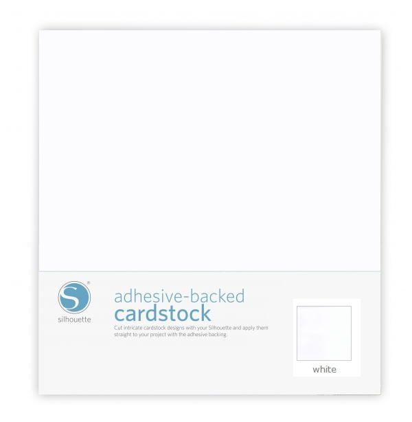 Silhouette Adhesive-Backed Cardstock 12" x 12" - 25 Sheet Pack - WHITE - CLOSEOUT