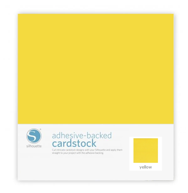 Silhouette Adhesive-Backed Cardstock 12" x 12" - 25 Sheet Pack - YELLOW - CLOSEOUT