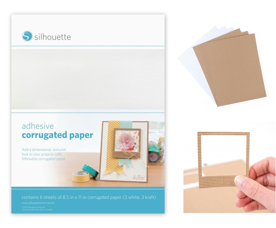 Silhouette Adhesive Corrugated Paper - 8.5" x 11"  6/Sheet Pack - CLOSEOUT