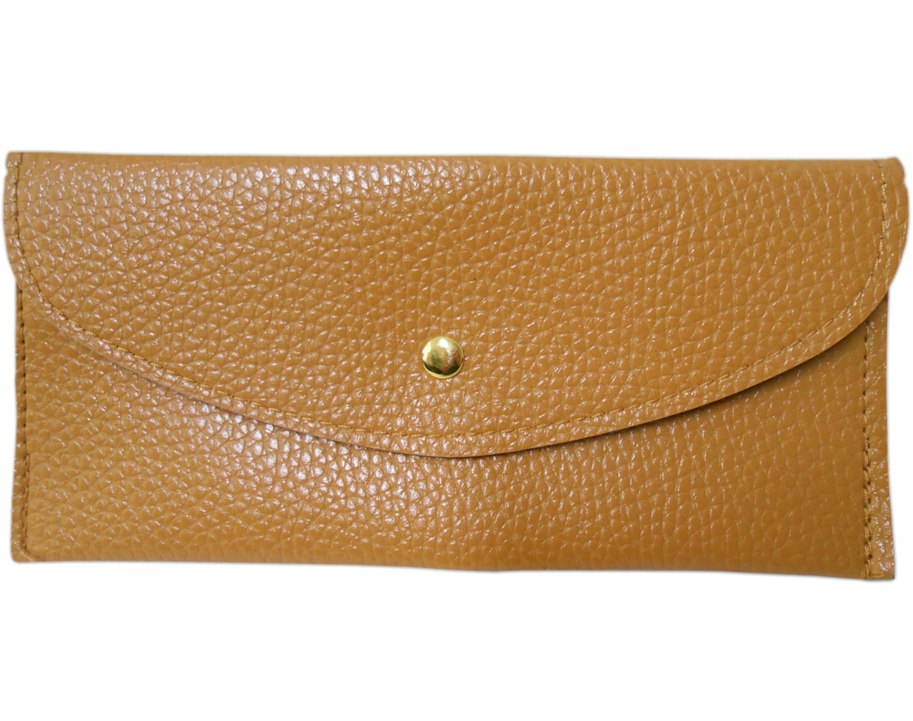 Leatherette Envelope Pocketbook Wallet Embroidery Blank - Light Brown