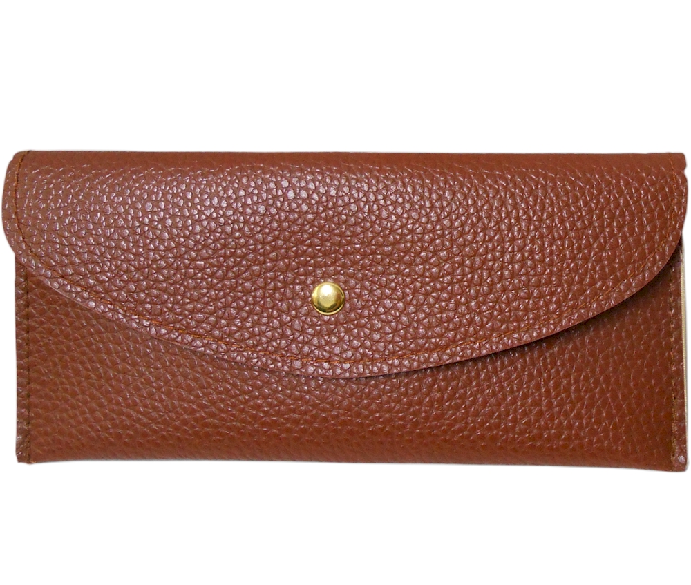 Leatherette Envelope Pocketbook Wallet Embroidery Blank - Brown