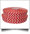 Chevron Grosgrain Ribbon in Tomato Red - 7/8" x 1 Yard