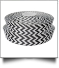 Chevron Grosgrain Ribbon in Black - 7/8" x 1 Yard