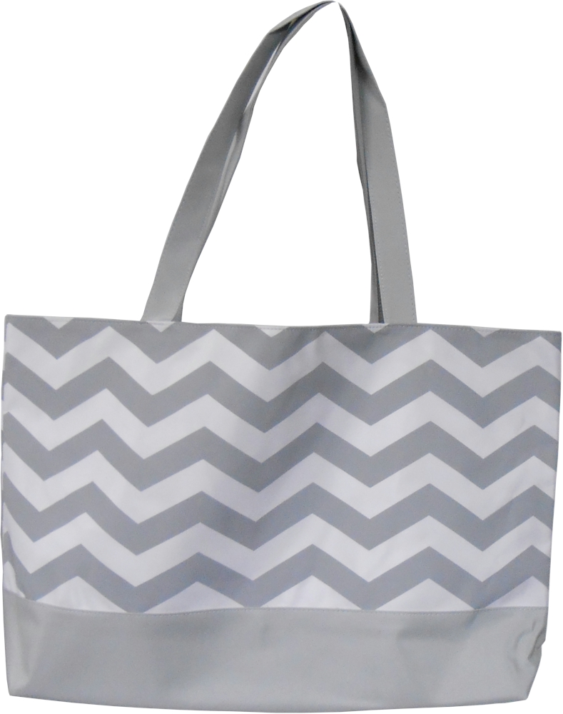 Chevron Oversized Summer Tote Embroidery Blanks - GRAY