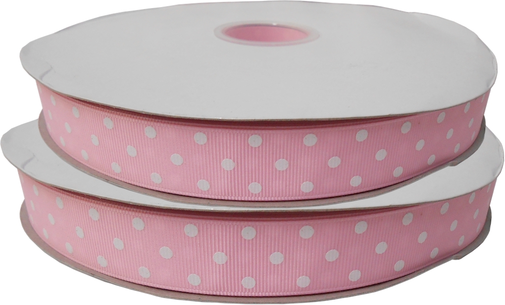 Dottie Grosgrain Ribbon in Light Pink - 7/8" x 1 Yard