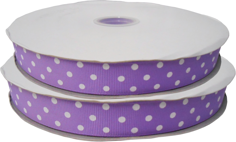 Dottie Grosgrain Ribbon in Lavender - 7/8" x 1 Yard