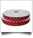 Dottie Grosgrain Ribbon in Cranberry - 7/8" x 1 Yard