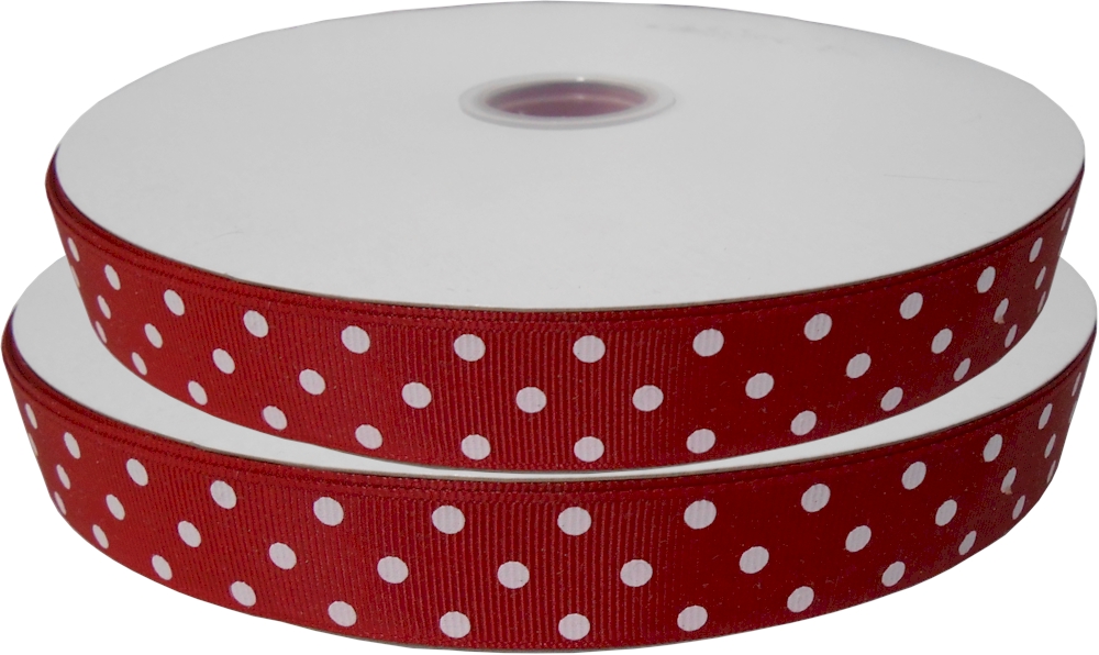 Dottie Grosgrain Ribbon in Cranberry - 7/8" x 1 Yard