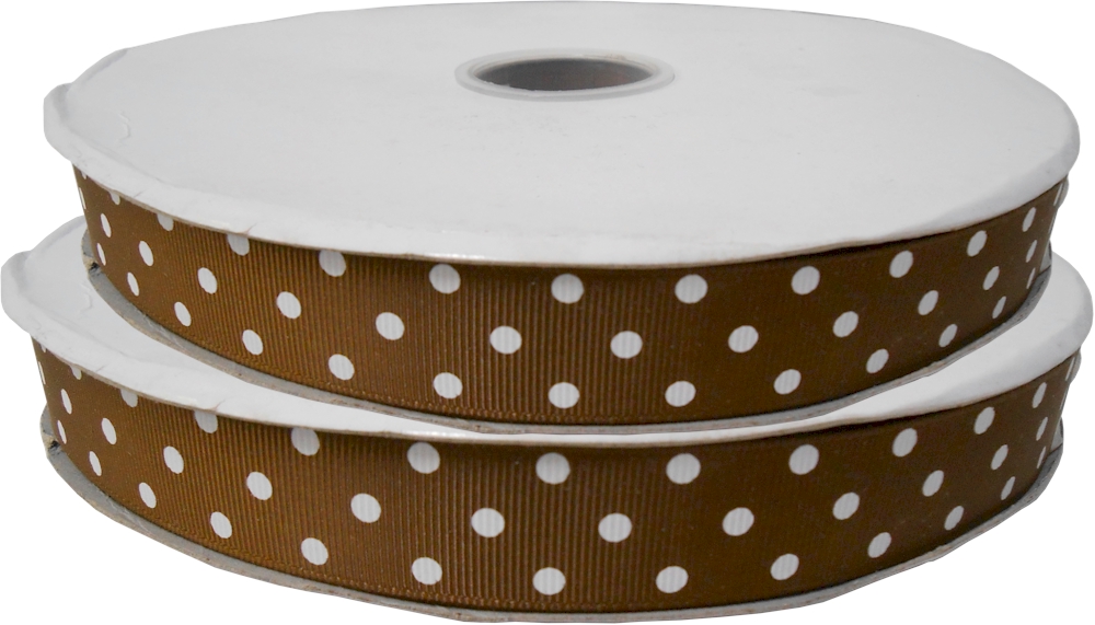 Dottie Grosgrain Ribbon in Brown - 7/8" x 1 Yard