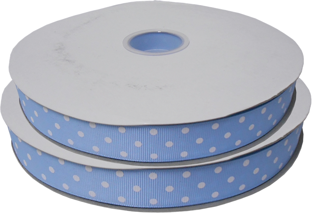 Dottie Grosgrain Ribbon in Light Blue - 7/8" x 1 Yard