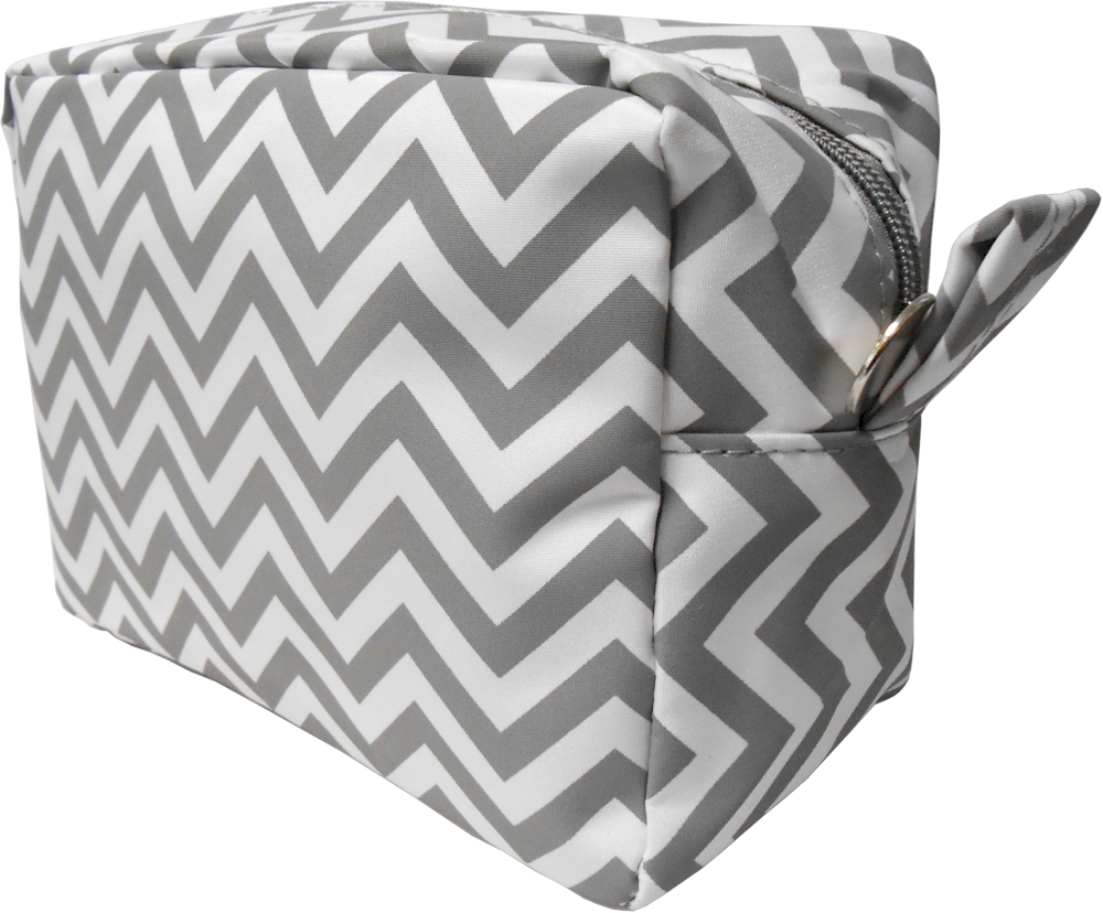 Chevron Cosmetic Bag Embroidery Blanks - GRAY - CLOSEOUT