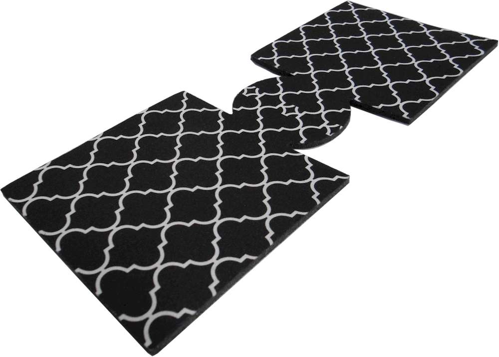 Unsewn 12oz Can Coolie Embroidery Blanks - BLACK MOROCCAN QUATREFOIL