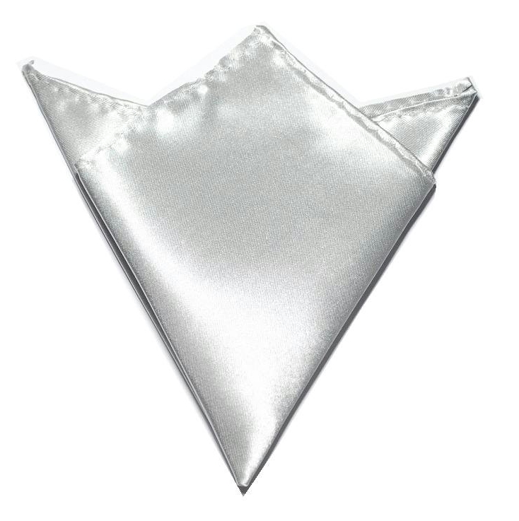 Pocket Square Handkerchief Embroidery Blanks - SILVER - CLOSEOUT