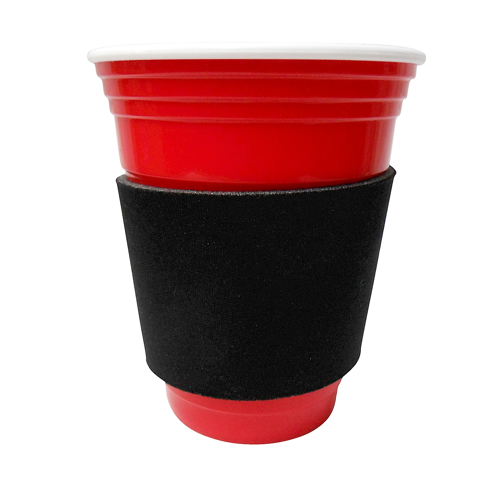 Unsewn Coffee & Stadium Cup Coolie Embroidery Blanks - BLACK - CLOSEOUT