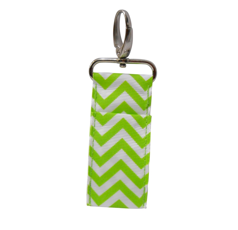 Chevron Print Chapstick Holder - LIME