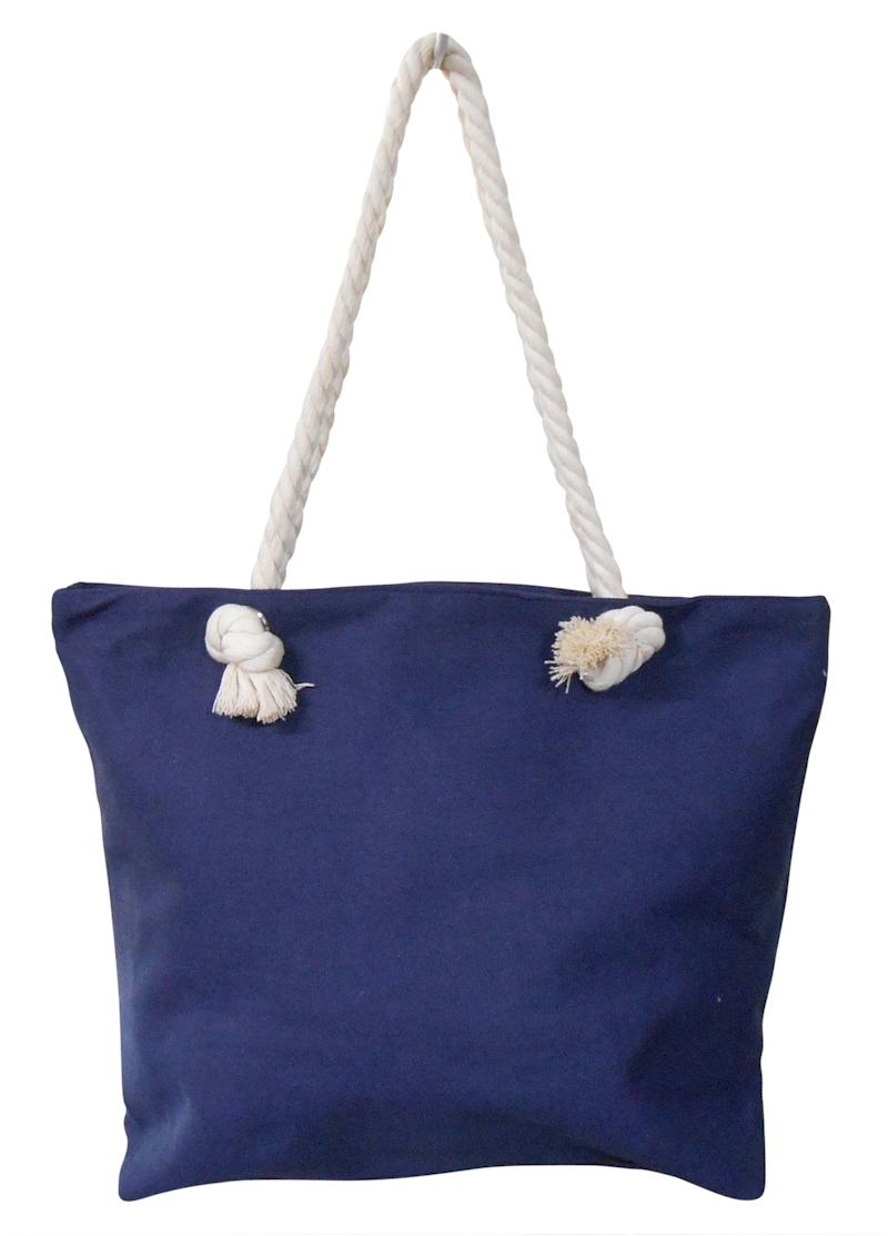 Canvas Rope Handle Tote Bag Embroidery Blanks - NAVY