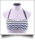 Bandeau Bikini Swimsuit Top - BLACK CHEVRON